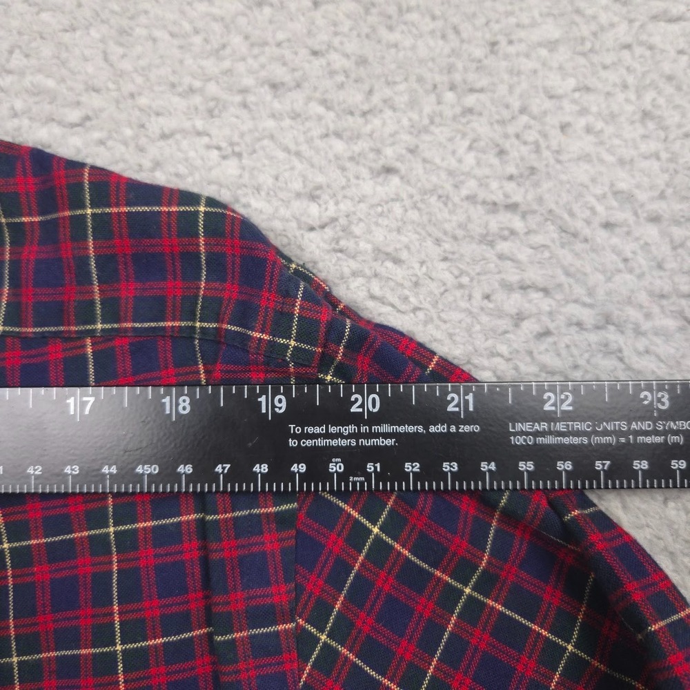 Ralph Lauren Shirt Men XL Classic Fit Tartan Plaid Button Down Long Sleeve Navy - Picture 9 of 10